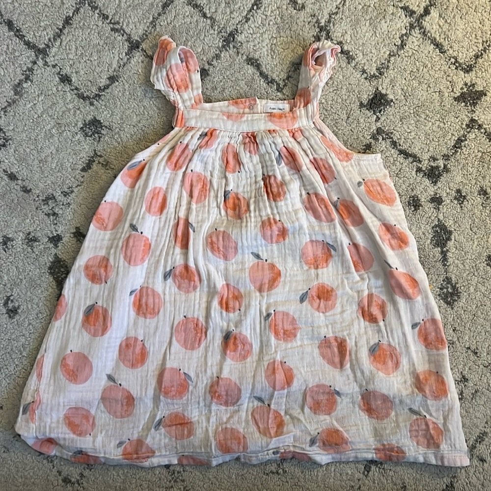 Spearmint Baby Angel Dear Muslin Gauze peach dress